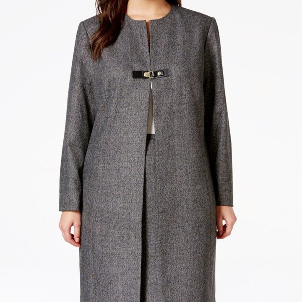 Calvin Klein Women`s Tuxedo Long Blazer Midi Coat